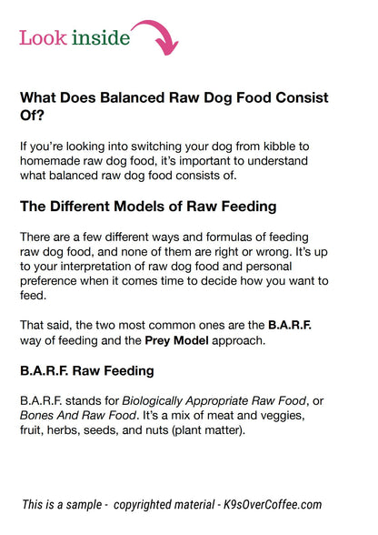 What Does Balanced Raw Dog Food Consist of?